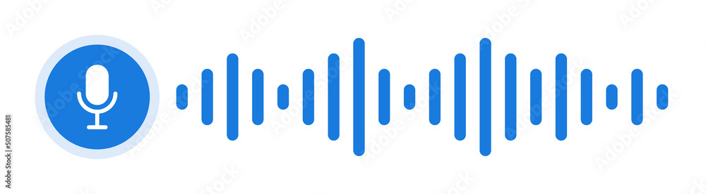 Poster record audio sound with microphone button. soundwave vector icon illustration