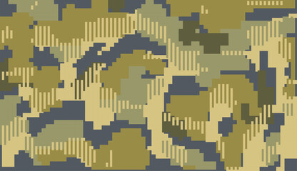 Military pixel camouflage background. Masking in the field. Vector illustration