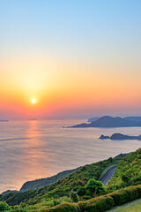 千畳敷から見た日の出　山口県長門市　Sunrise seen from Senjojiki. Yamaguchi-ken Nagato city.