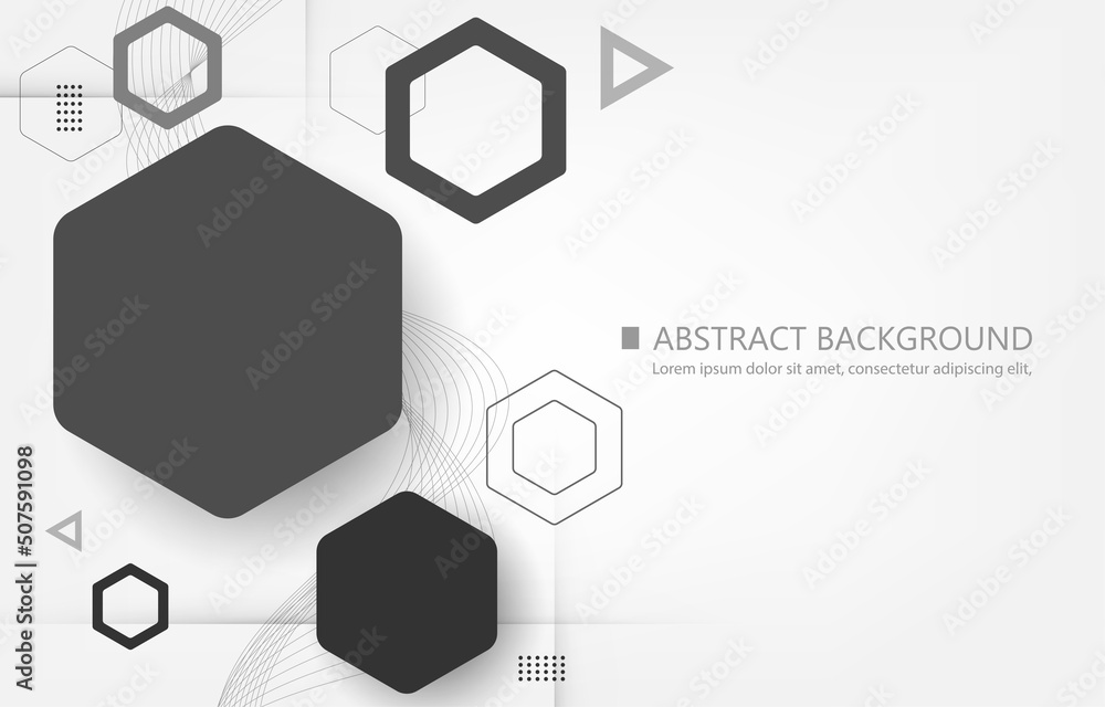 Poster geometric vector hexagon shape white abstract background