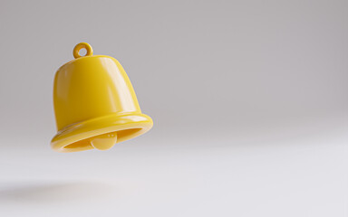Notification Bell Icon Social Media  Background 3D Render Copy Space