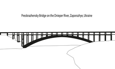 Preobrazhensky Bridge on the Dnieper River, Zaporozhye, Ukraine