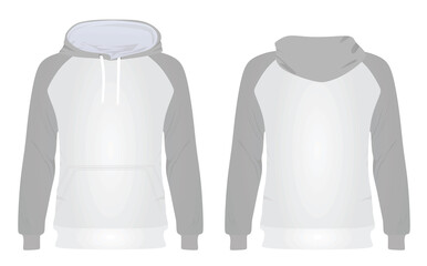 Grey and white hoodie. vector