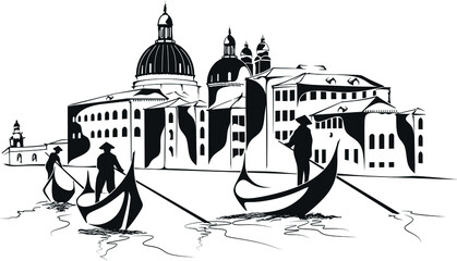 gondola venice, italy, vector, laguna veneta © Michael