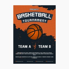 Basketball tournament poster template design