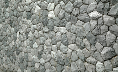 Texture perspective angle of strong stone wall                                                             
