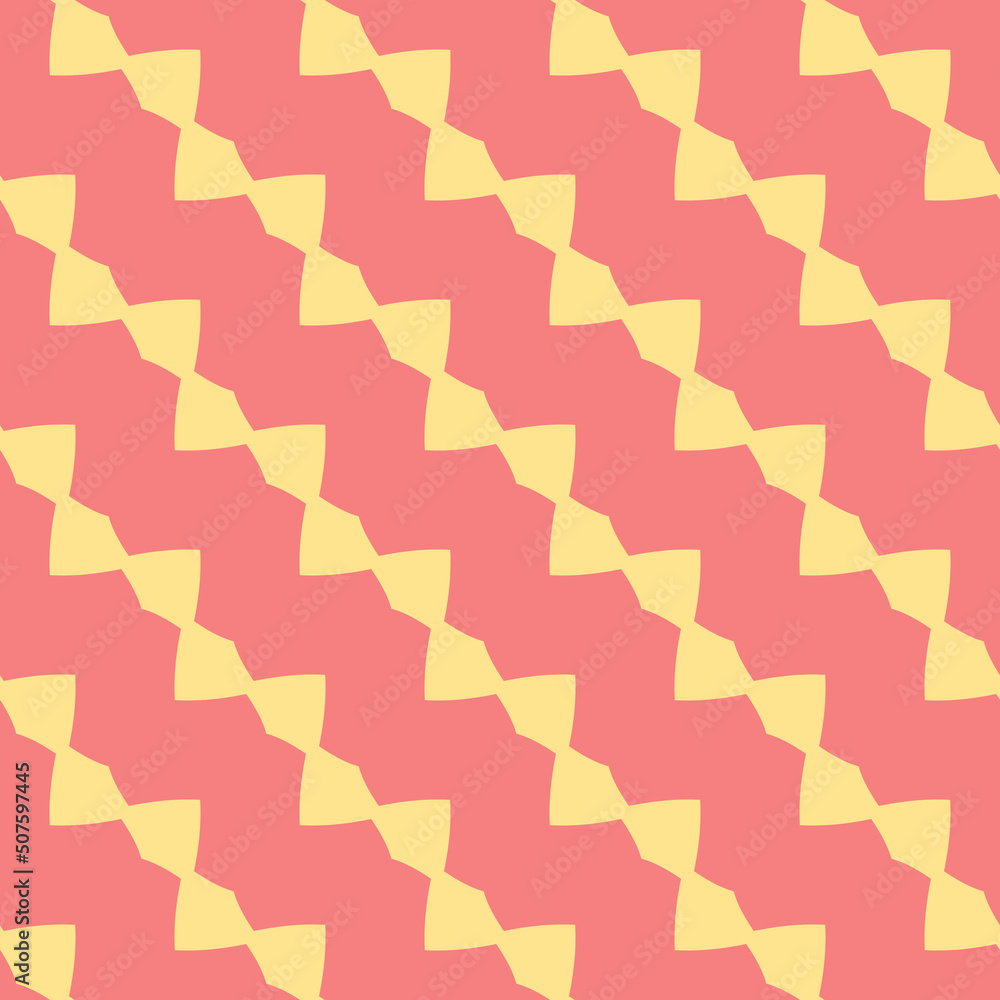 Poster Pink-yellow angular pattern. Vector simple decor.