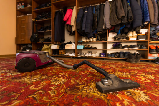 dirty vacuum cleaner in the dressing room
