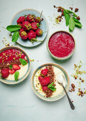 White chocolate mousse with strawberry