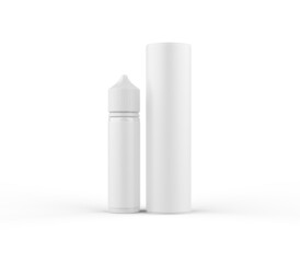 Vape liquid White Blank Bottle and Tube Mockup