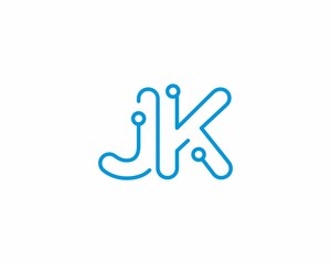 Abstract Letters JK Logo Design Template 001