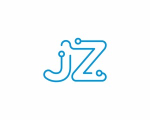 Abstract Letters JZ Logo Design Template 001