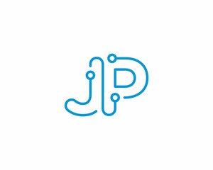 Abstract Letters JP Logo Design Template 001