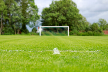 Empty Football pitch on sunny day