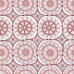 Seamless pattern in boho style with knitted elements. Retro pattern. For printing on fabric, paper.