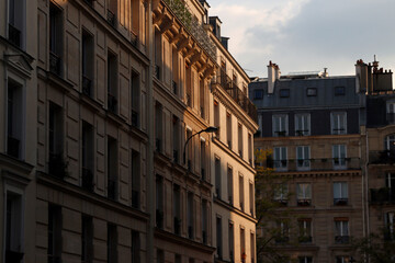 Facade of a classic apartment building in Paris