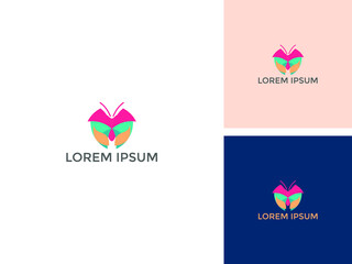 ILLUSTRATION ABSTRACT BEAUTIFUL BUTTERFLY LOGO DESIGN VECTOR