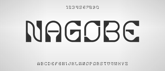 Abstract modern alphabet font with urban style template