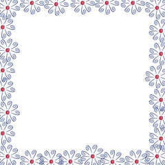 Abstract flower frame on a white background