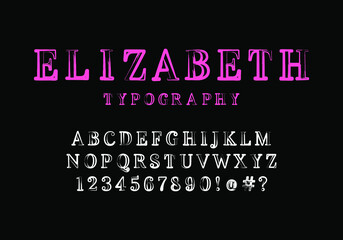 Fototapeta premium Old fashioned serif font with a rough print. Vector fonts for typography, titles, logos and more