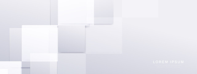 Abstract white and grey rectangles geometric shape background. Futuristic technology digital hi tech concept. Vector illustration
