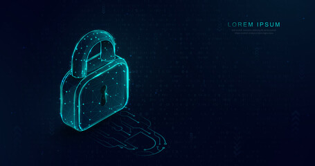 Padlock security icon. Data security protection