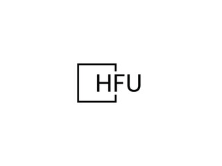 HFU letter initial logo design vector illustration