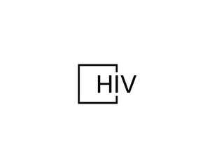 HIV letter initial logo design vector illustration