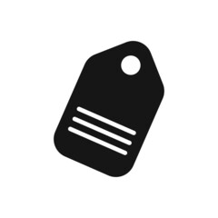 A simple shopping tag silhouette. Shopping tag flat icon vector illustration for UI graphic design.