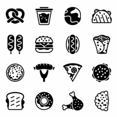 Vector Fast food icon set - 507604637