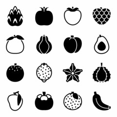 Vector Fruits icon set - 507604675