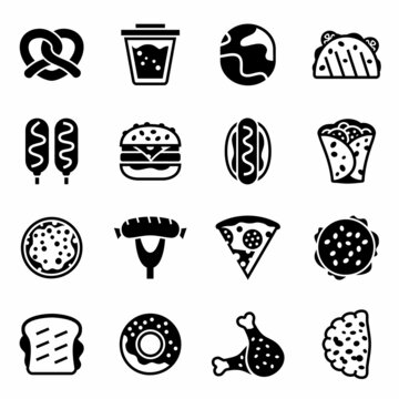 Vector Fast food icon set