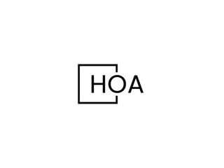 HOA letter initial logo design vector illustration