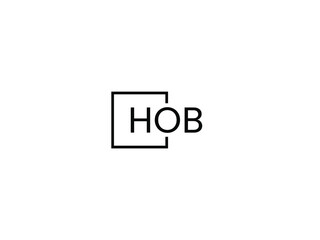 HOB letter initial logo design vector illustration