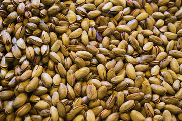 Selective Focus Roasted Salty Gaziantep Pistachio Known As 