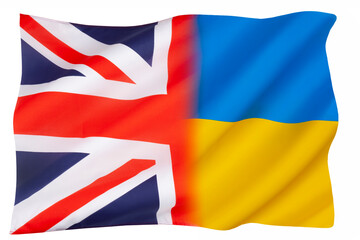 Flag of  United Kingdom and Ukraine