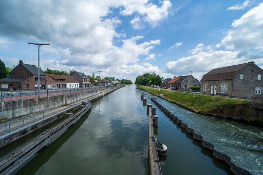 The Zuid-Willemsvaart channel in Lozen, Belgium