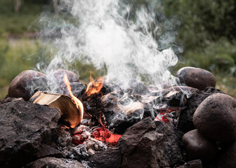 outdoor fireplace