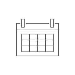 Vector isolated line art icon, calendar sign.