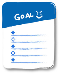 Goal list in blue