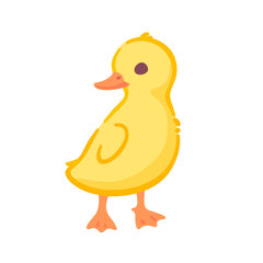Cute duckling. Contour vector illustration.