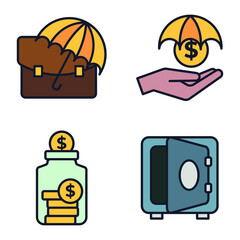 insurance set icon symbol template for graphic and web design collection logo vector illustration