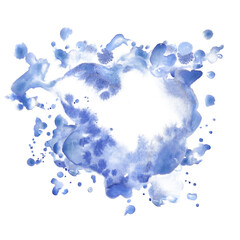 blue watercolor paint stroke background watercolor illustration