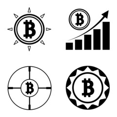 Bitcoins1-2 Flat Icon Set Isolated On White Background