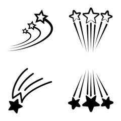 Starfall Flat Icon Set Isolated On White Background