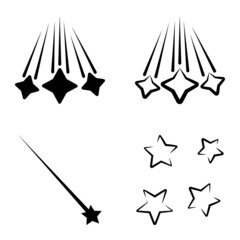 Starfall Flat Icon Set Isolated On White Background