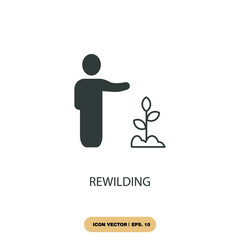 rewilding icons  symbol vector elements for infographic web