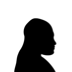 Silhouette of a human face. Profile of a man. Isolated on white background.