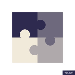 Puzzle vector icon in flat style design for website design, app, UI, isolated on white background. Vector illustration.