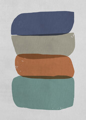 An abstract mid century style art poster print